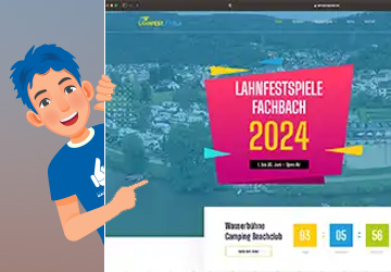 Ansicht Startseite unseres Kunden lahnfestspiele.de